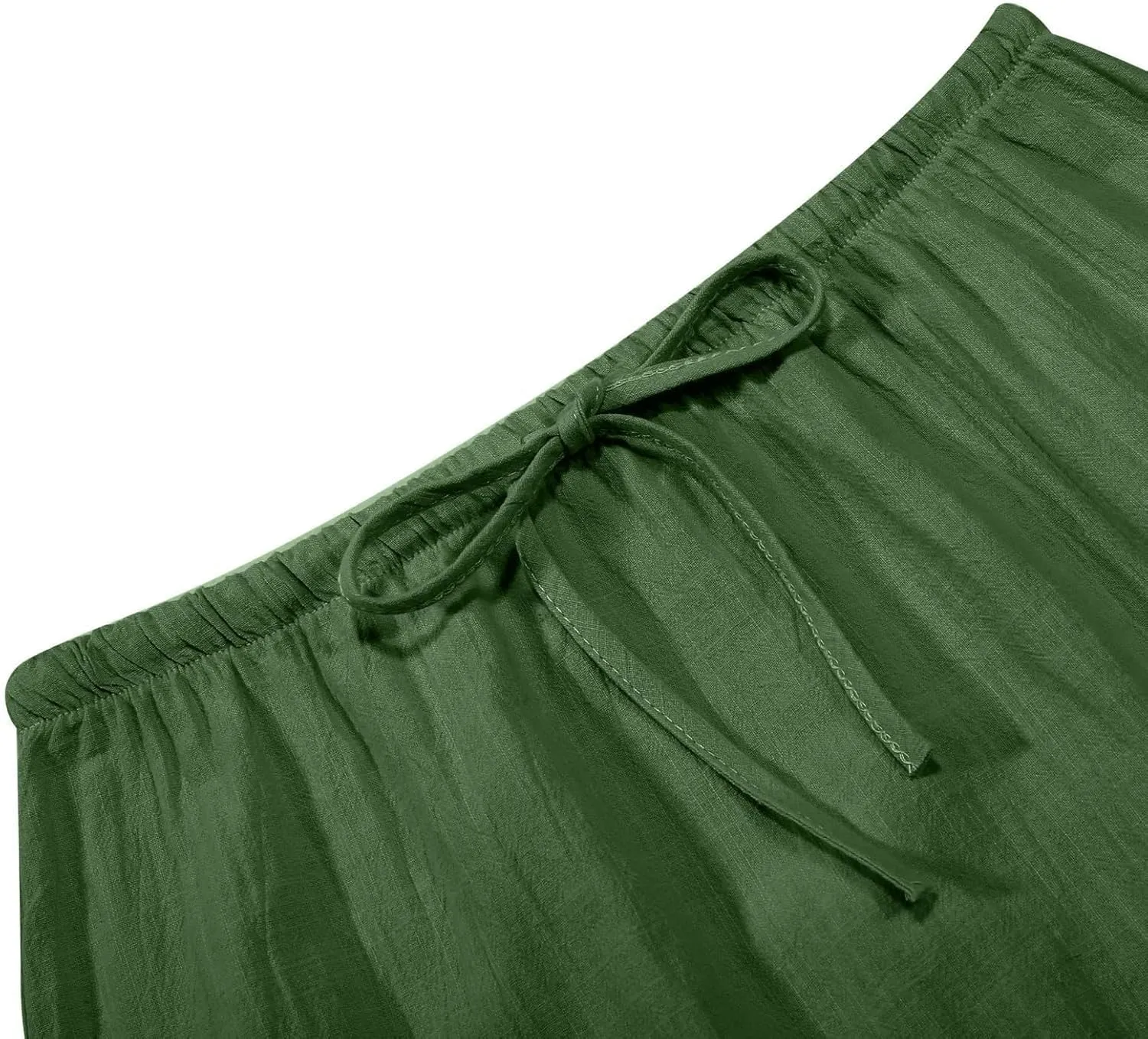 Womens Flared Maxi Skirt Summer Lightweight Drawstring High Waisted Skort Casual Breathable Solid Color A Line Skirt