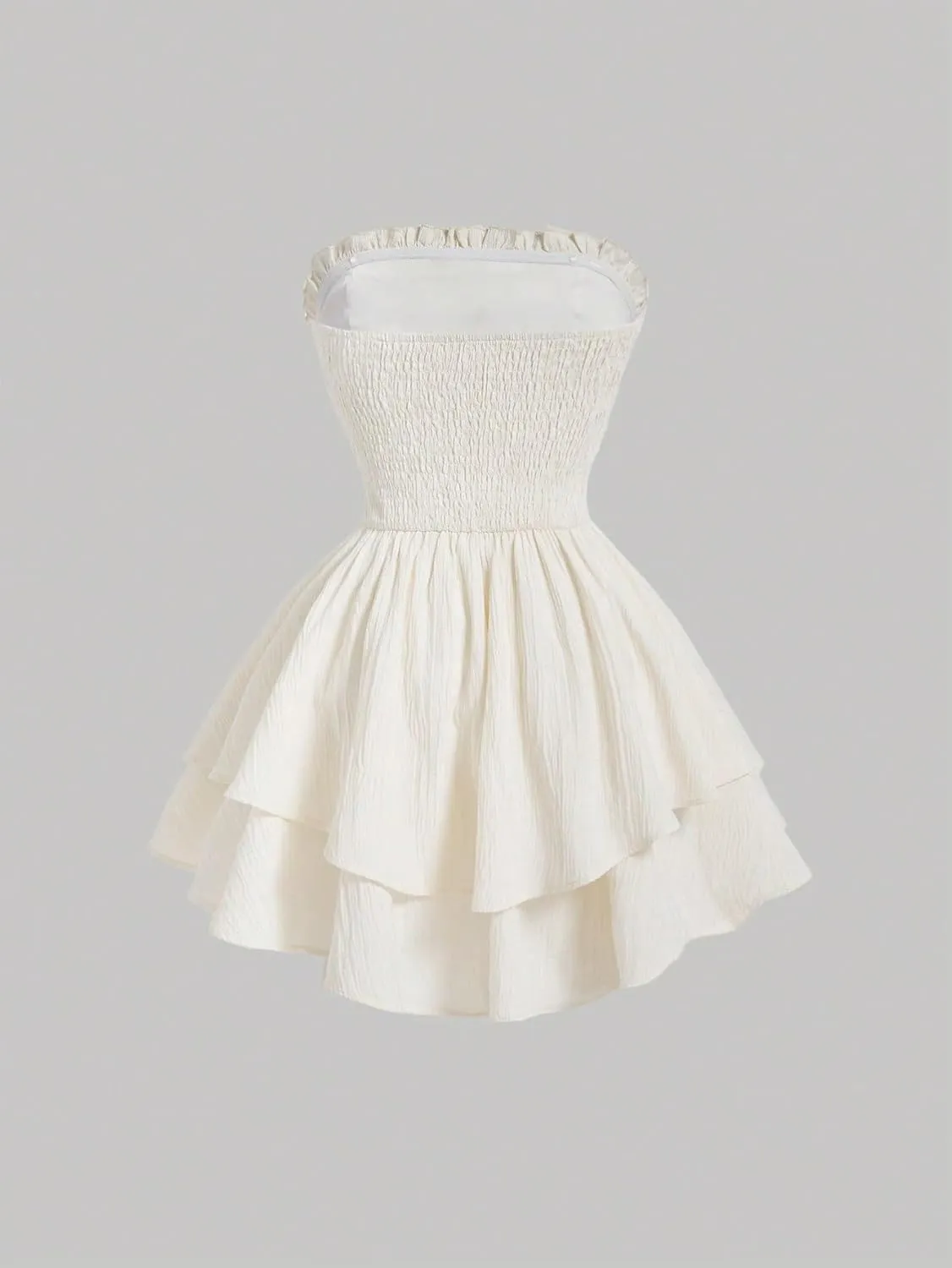 Women's Summer Mini Dress Strapless Dress with Waist Belt