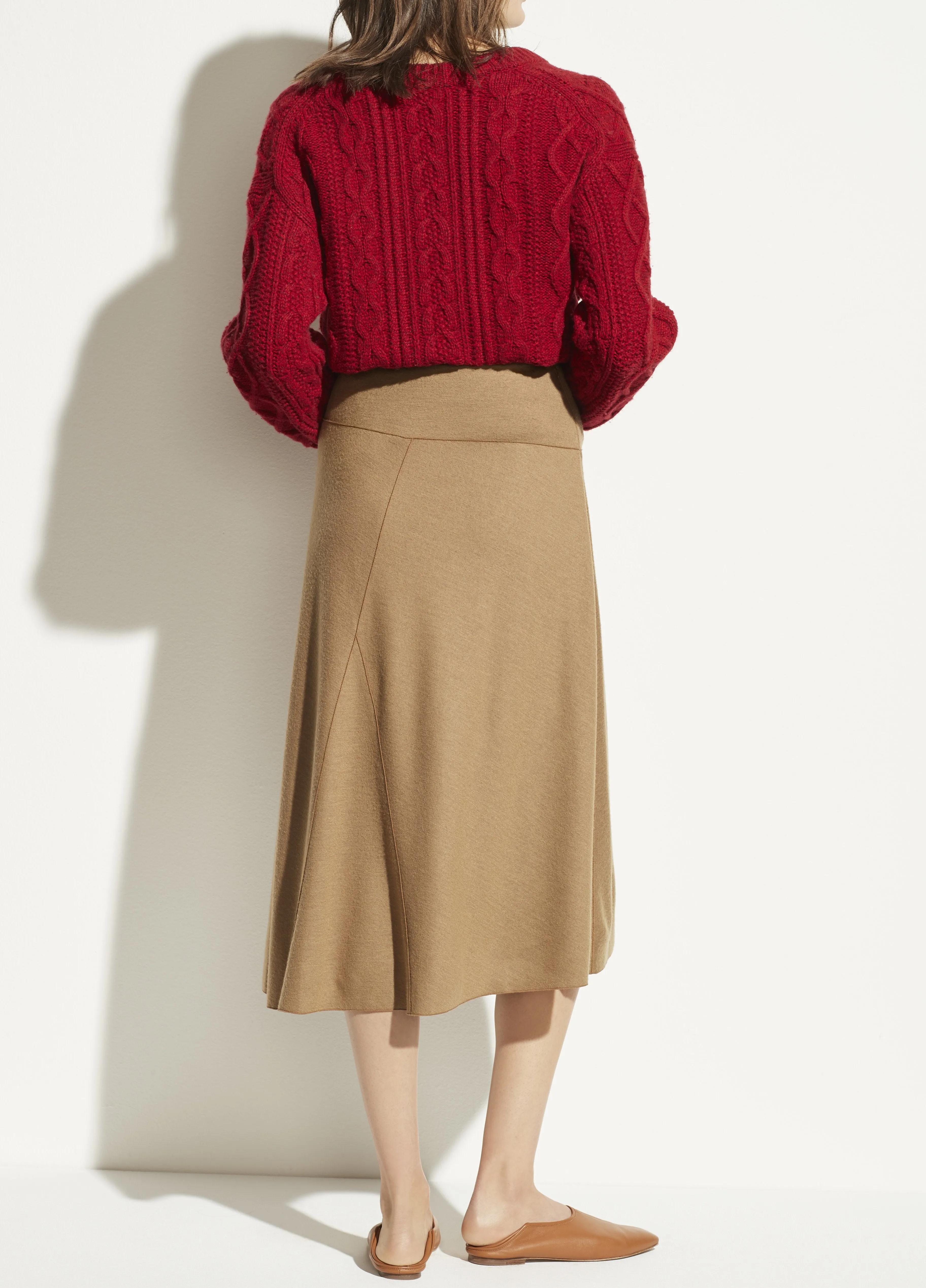 Wool Paneled Skirt in Ambrette
