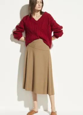 Wool Paneled Skirt in Ambrette