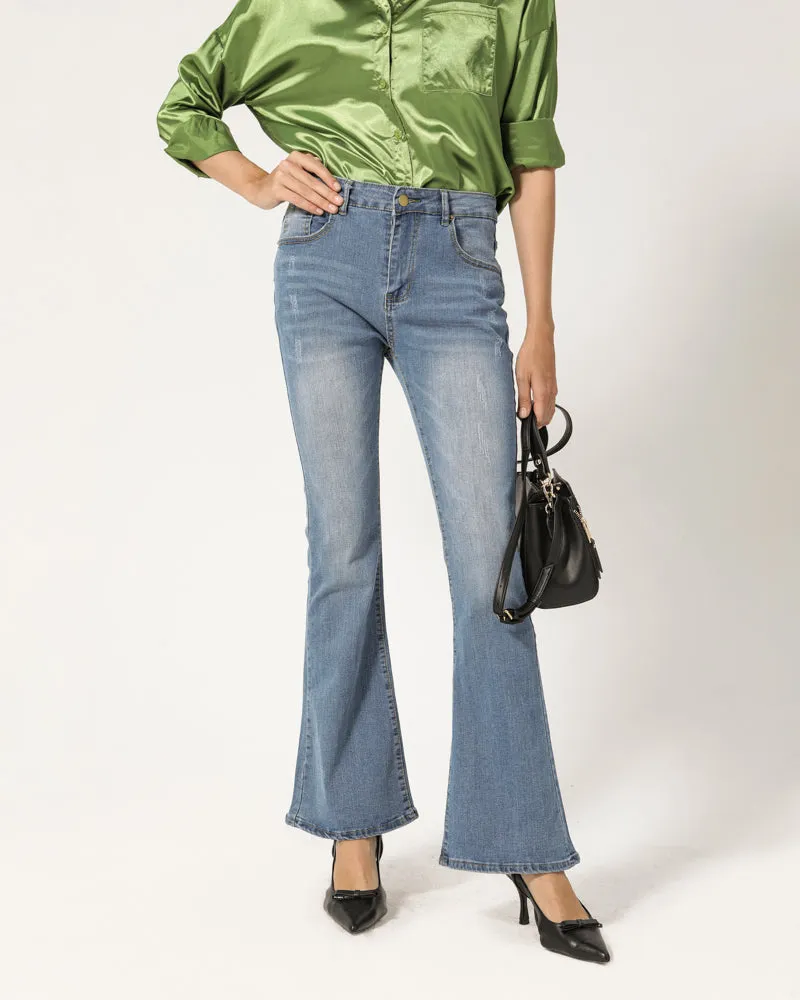 Yeknu Streetwear Women&#39;s Jeans Solid Color Denim Trousers Stright Leg Pants Autumn Winter Leisure Fashion Jeans Pants For Female