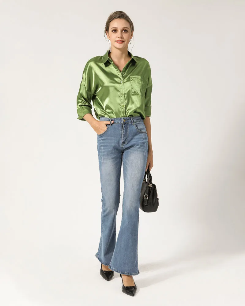 Yeknu Streetwear Women&#39;s Jeans Solid Color Denim Trousers Stright Leg Pants Autumn Winter Leisure Fashion Jeans Pants For Female